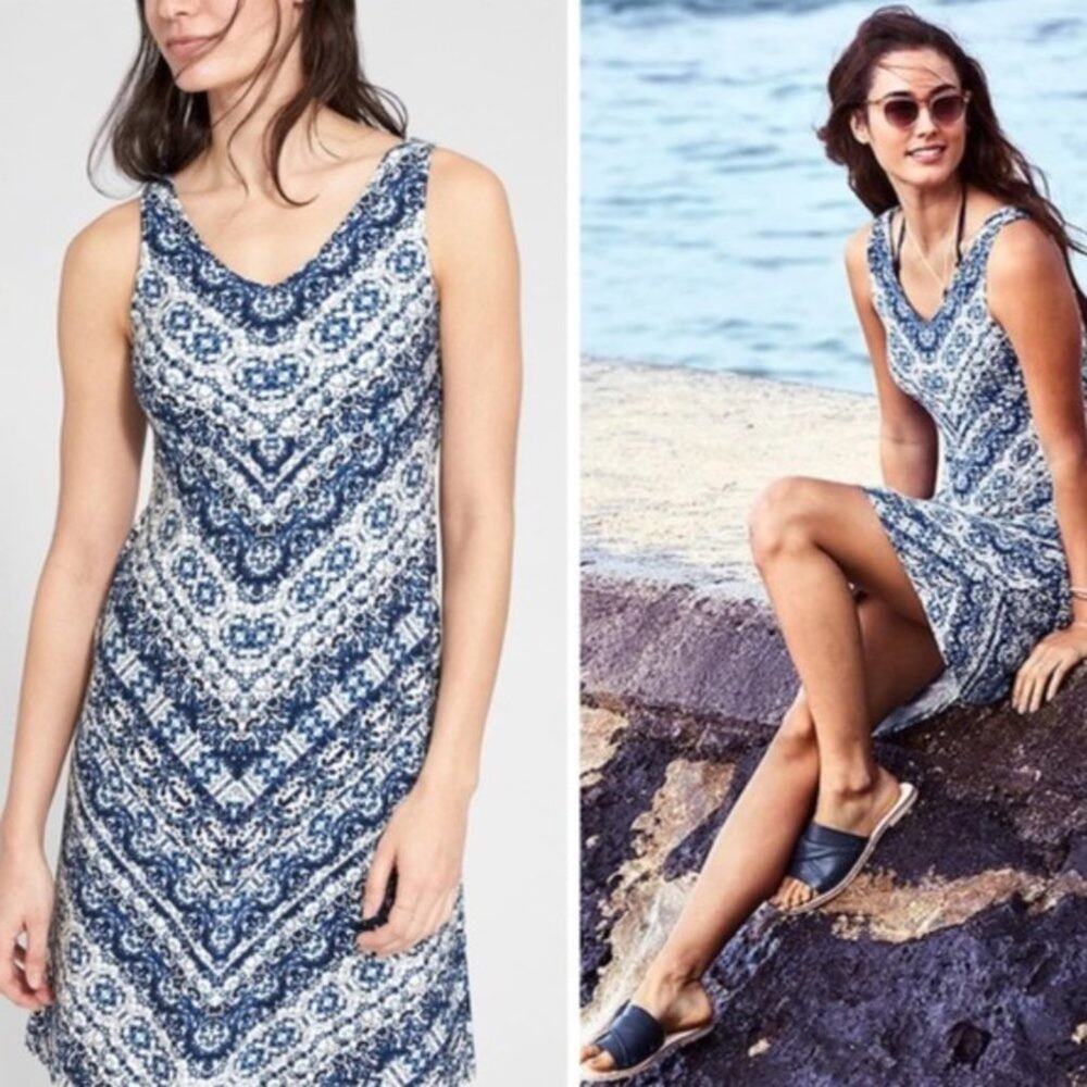 Athleta Santorini Printed Swing Dress 3.0